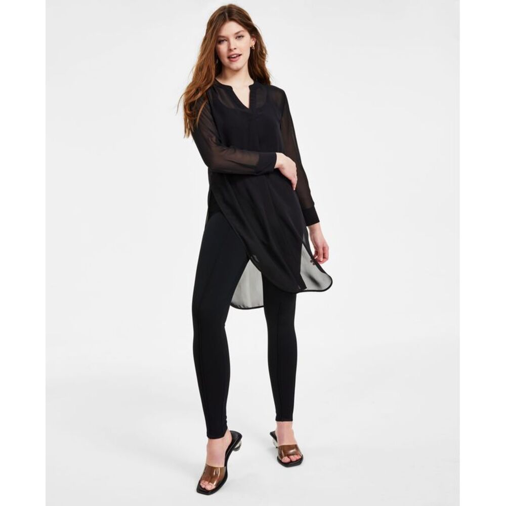 BAR III Petite Semi-Sheer Tunic Blouse